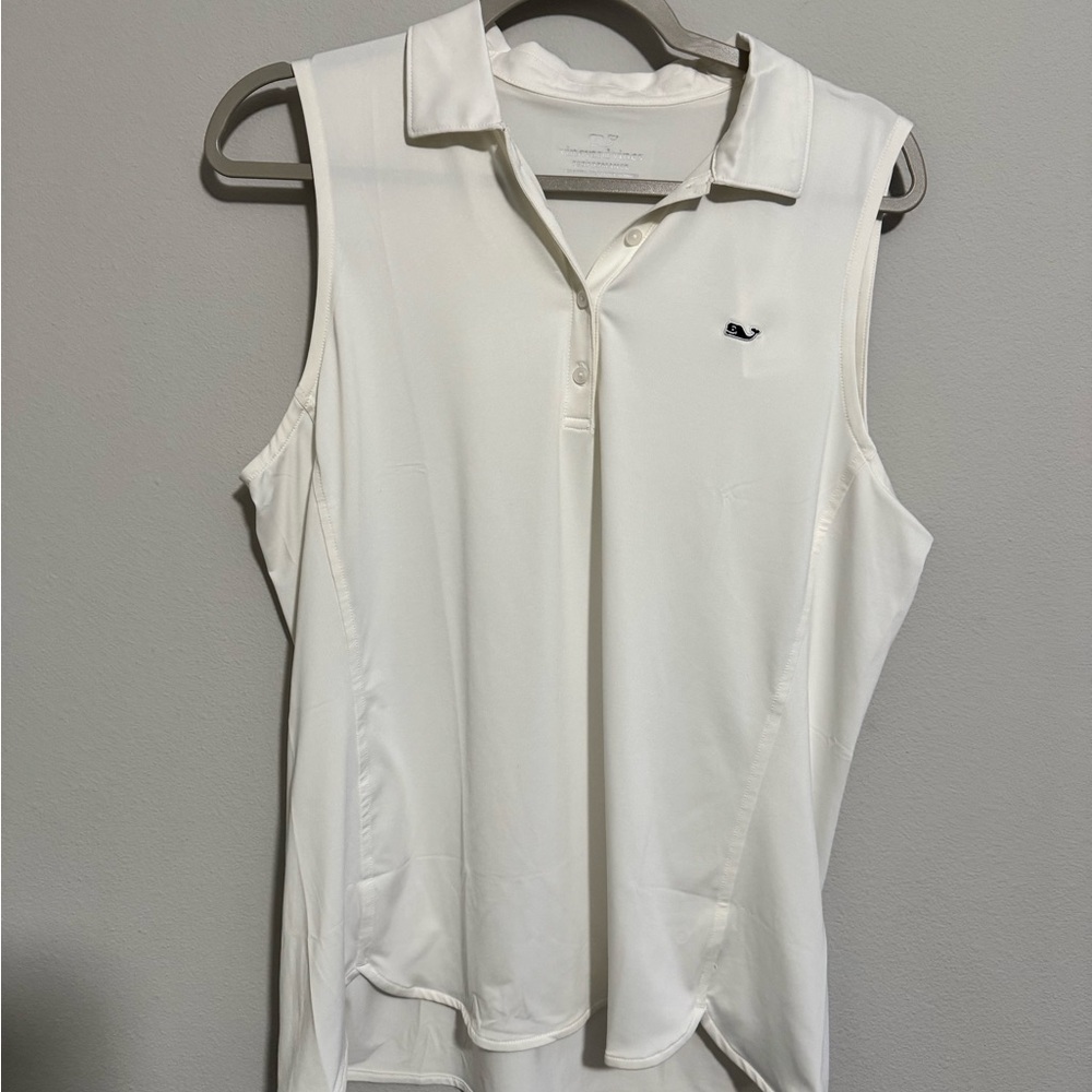 Vineyard Vines Women's Classic White Performance Fabric Athletic Polo